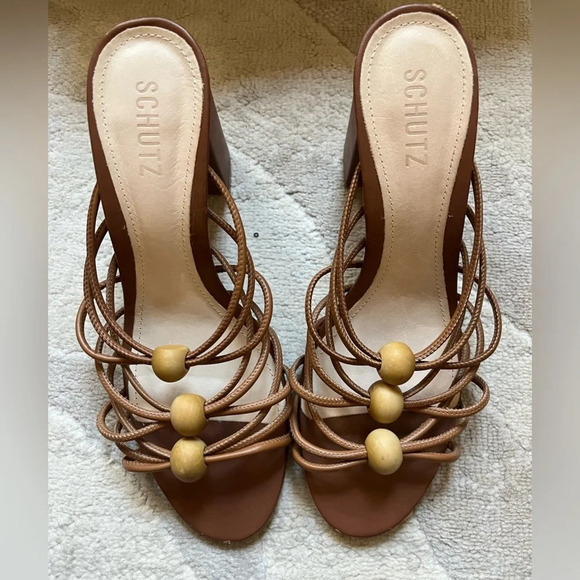 Schutz Brown heeled Sandals Mylla size 10B - Picture 2 of 6